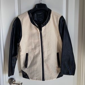 Sanctuary jacket with faux leather details